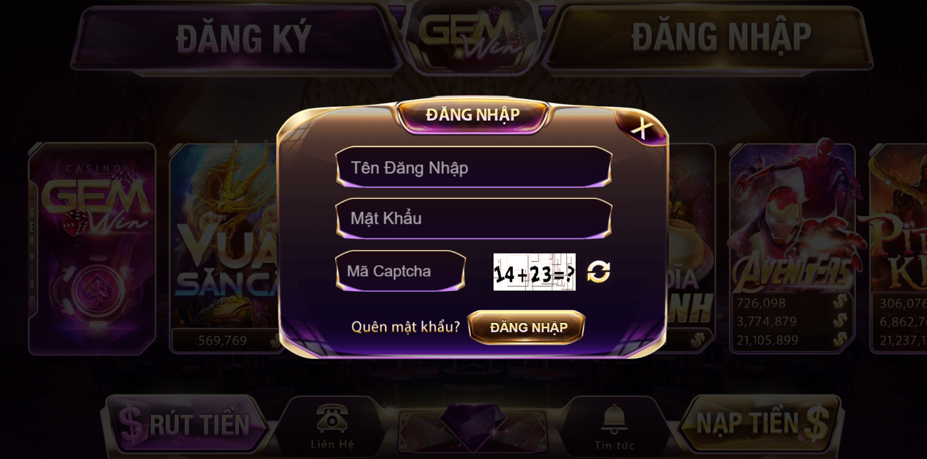 Đăng nhập để chơi game bài nhanh tại gem win