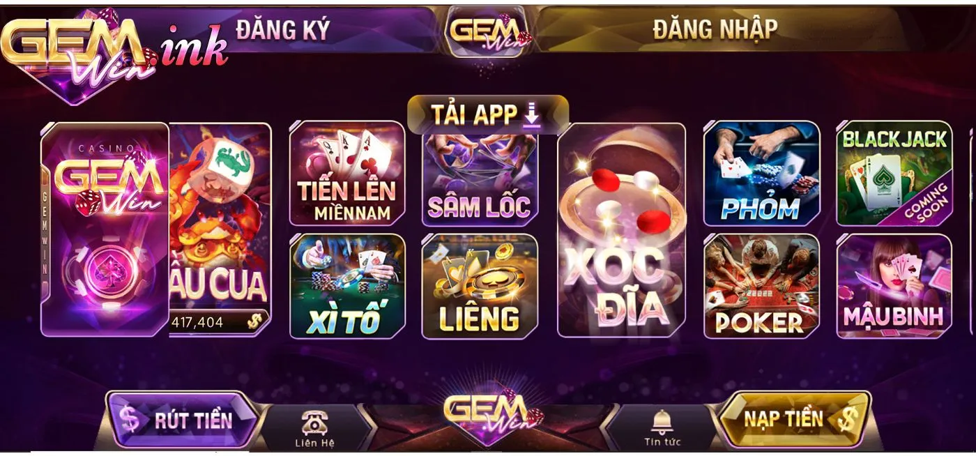 gemwin hệ thống game
